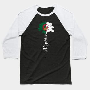 Vintage Algeria Sunflower Flag Algeria Lover Baseball T-Shirt